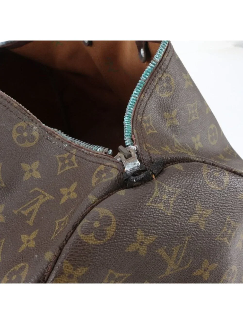 Louis Vuitton Monogram Keepall 50 Leather Boston Bag Tote Carry